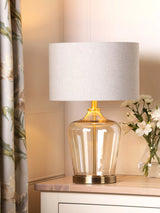 John Lewis Laura Ashley Ockley Touch Table Lamp, Antique Brass- Buy online at McGrocer