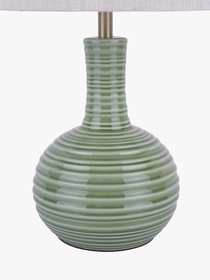 Laura Ashley Padley green glazed ceramic table lamp, imported from the UK