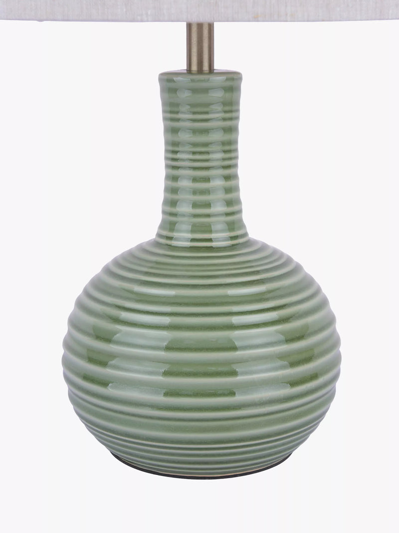 Laura Ashley Padley green glazed ceramic table lamp, imported from the UK