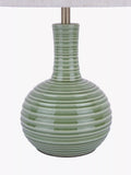 Laura Ashley Padley green glazed ceramic table lamp, imported from the UK