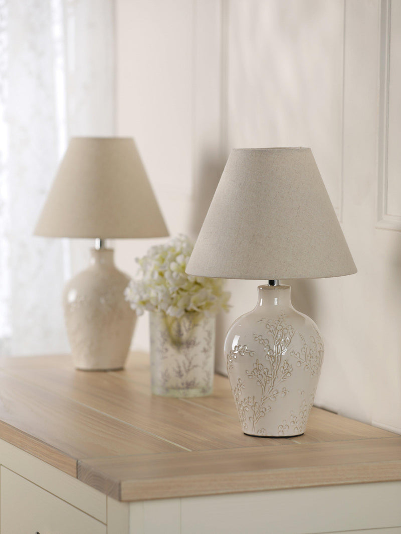 Laura Ashley Pussy Willow ceramic table lamp set of 2 - British product