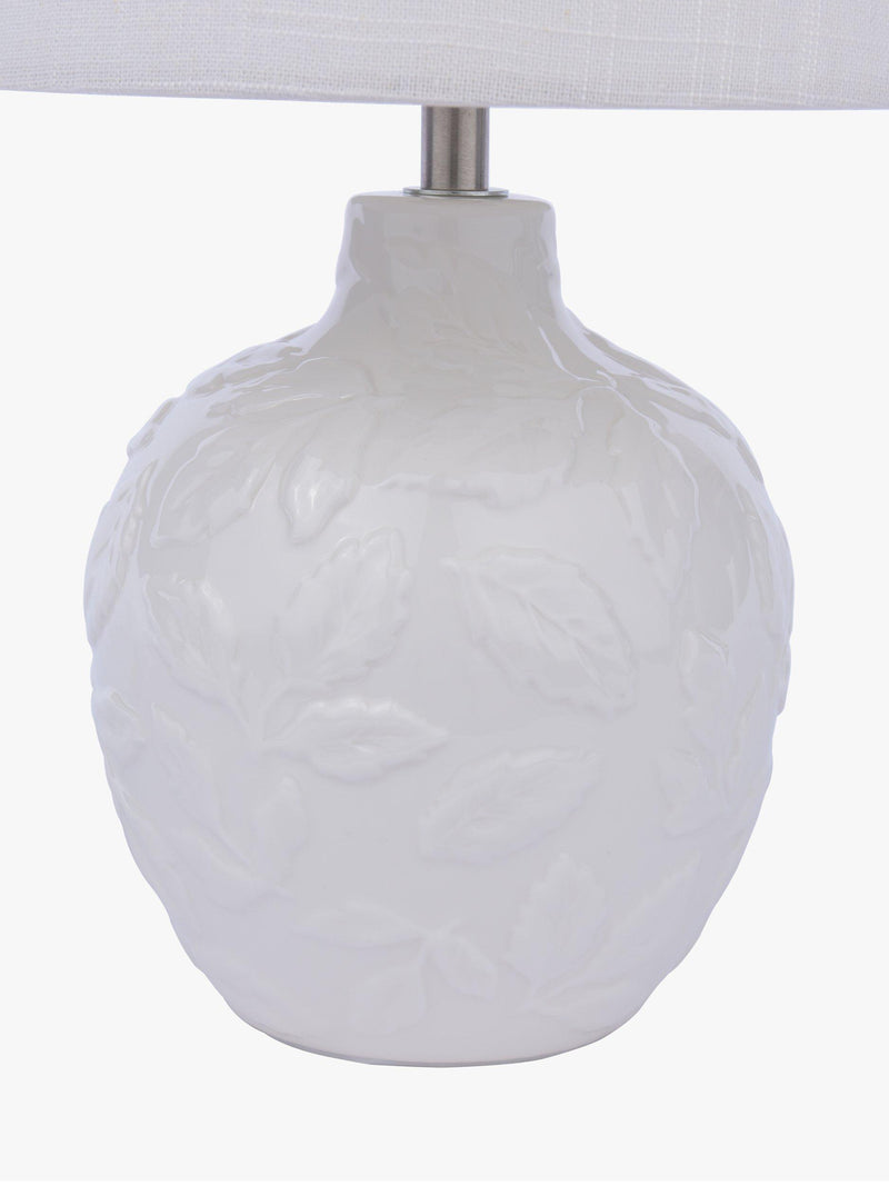 Laura Ashley Redhall ceramic table lamp white, imported from the UK