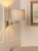 John Lewis Laura Ashley Marlowe Swing Arm Wall Light, Polished Nickel- Buy online at McGrocer