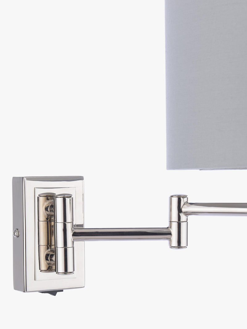 Laura Ashley swing arm wall light polished nickel, imported from the UK