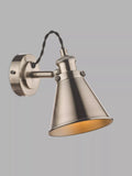 Laura Ashley Rufus single wall light Nickel, UK version