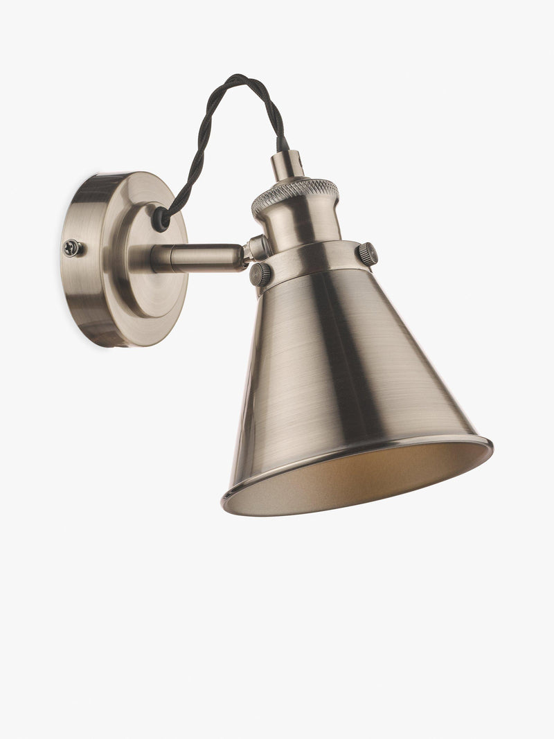 Laura Ashley Rufus single wall light Nickel, UK version