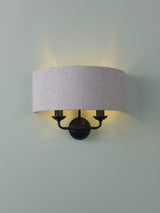 John Lewis Laura Ashley Sorrento Double Wall Light, Black- Buy online at McGrocer