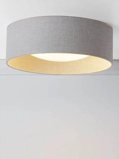 John Lewis Laura Ashley Bacall 2 Light Flush Ceiling Light in Oatmeal- Buy online at McGrocer
