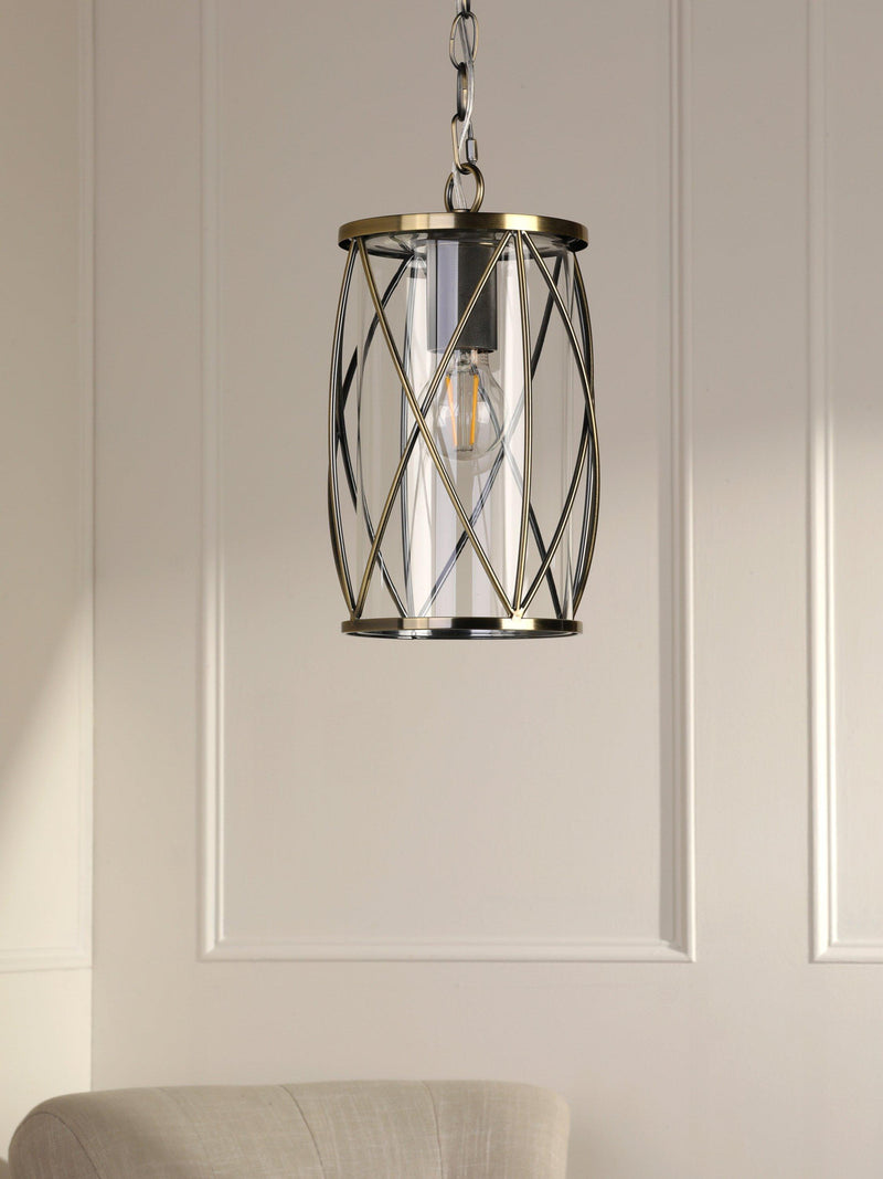 Laura Ashley Beckworth pendant ceiling light antique brass - British product