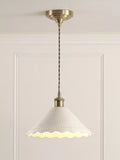 Laura Ashley pendant ceiling light white scalloped ceramic shade 29cm - British product