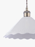 Laura Ashley pendant ceiling light white scalloped ceramic shade 29cm - British product