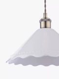 Laura Ashley pendant ceiling light white scalloped ceramic shade 29cm - British product