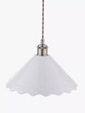 Laura Ashley pendant ceiling light white scalloped ceramic shade 29cm - British product