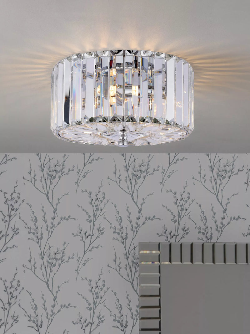 Laura Ashley Fernhurst flush ceiling light polished chrome (British brand)