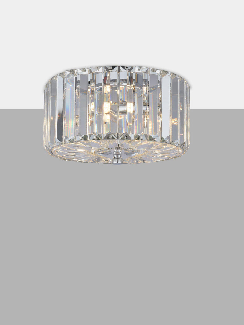 Laura Ashley Fernhurst flush ceiling light polished chrome (British brand)