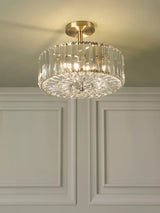 John Lewis Laura Ashley Fernhurst 3 Bulb Semi-Flush Ceiling Light, Antique Brass- Buy online at McGrocer