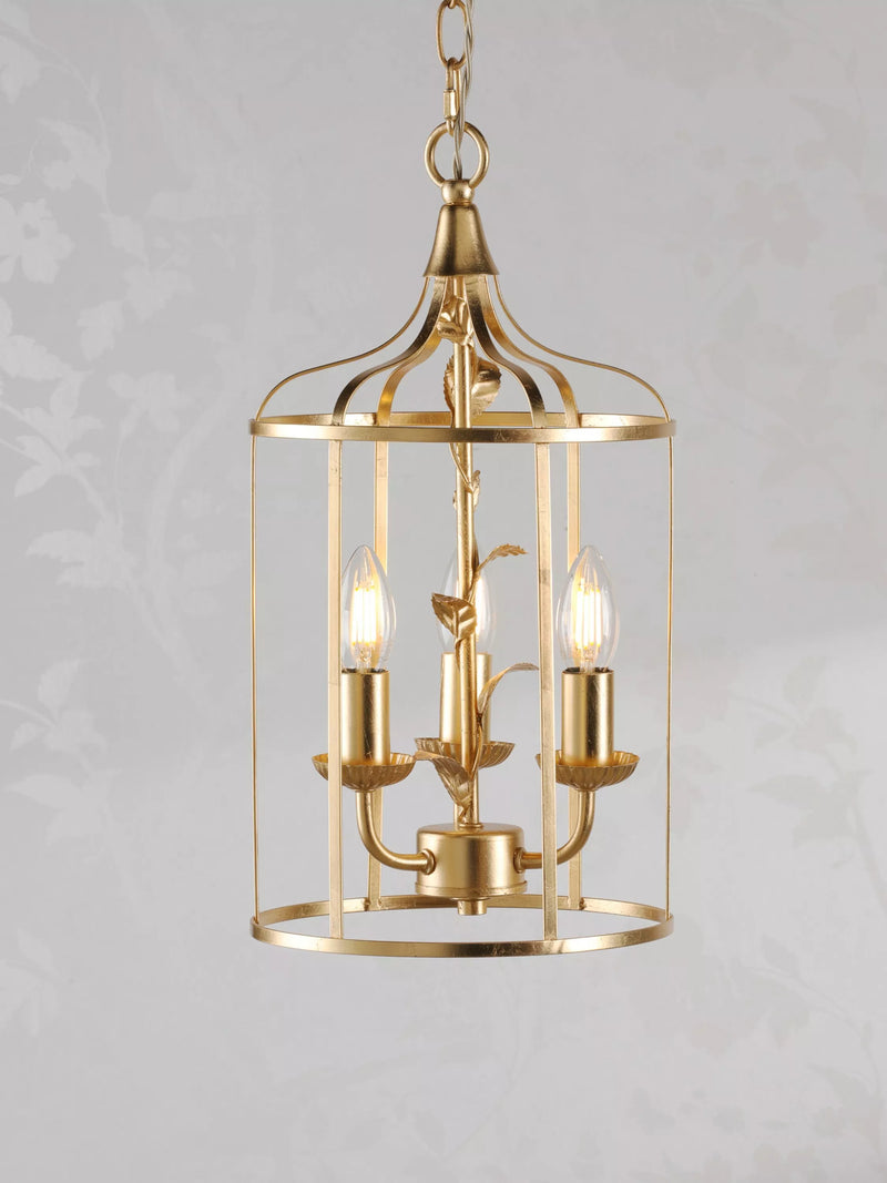 Laura Ashley Halton 3 arm pendant light gold (British brand)