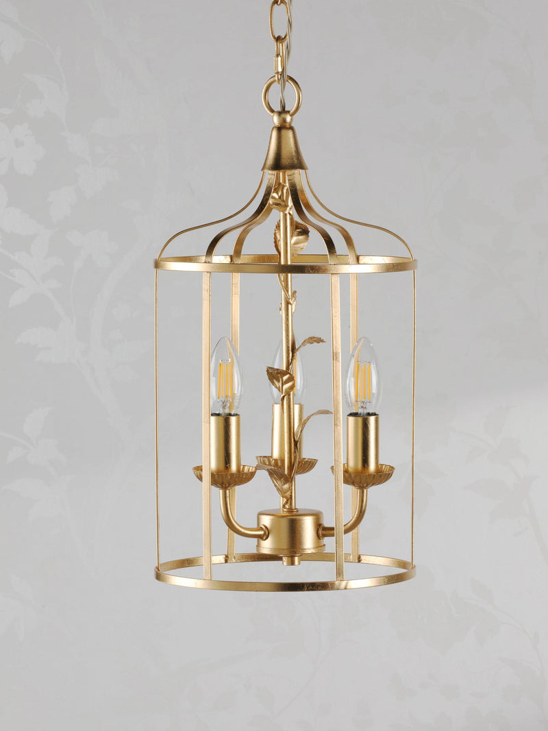 Laura Ashley Halton 3 arm pendant light gold (British brand)