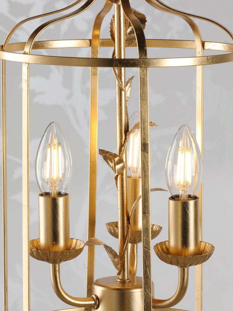 Laura Ashley Halton 3 arm pendant light gold (British brand)