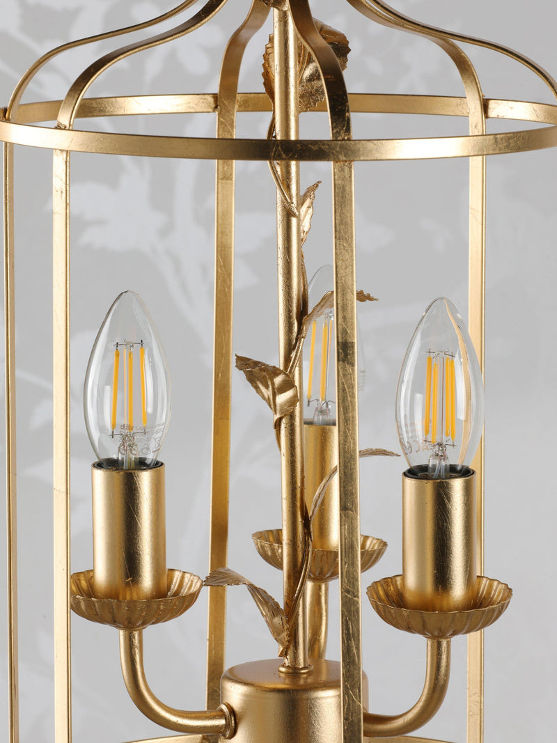 Laura Ashley Halton 3 arm pendant light gold (British brand)