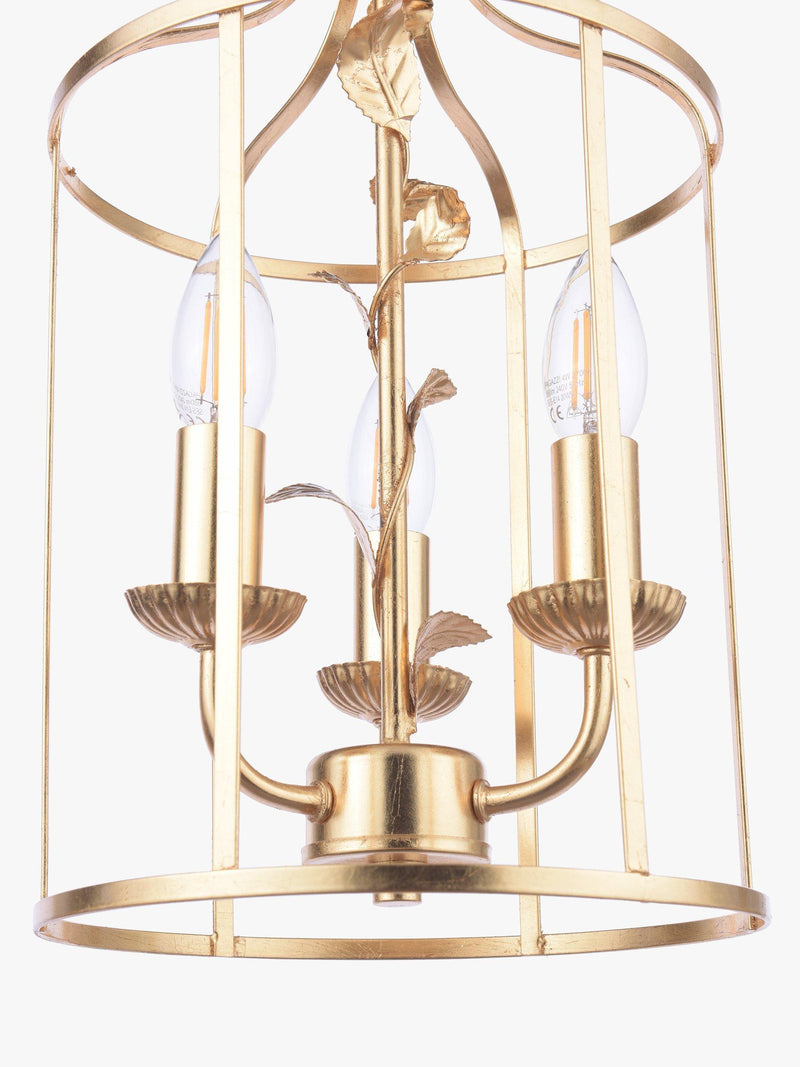 Laura Ashley Halton 3 arm pendant light gold (British brand)