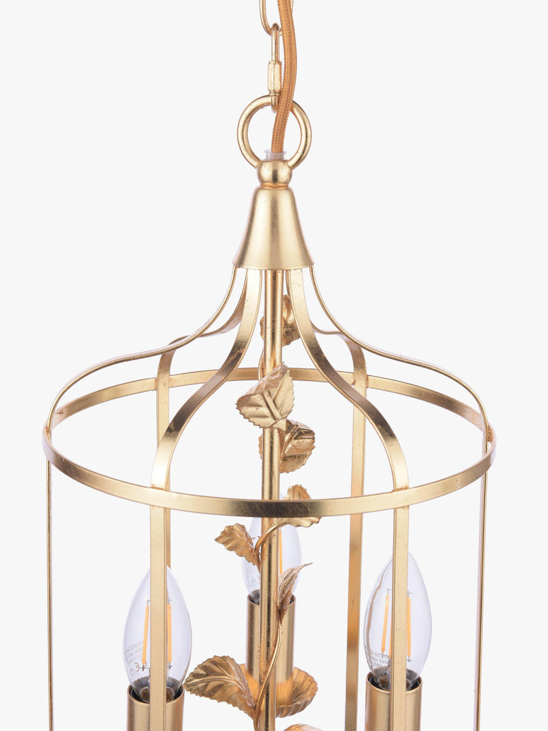 Laura Ashley Halton 3 arm pendant light gold (British brand)