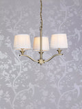 Laura Ashley Hemsley ceiling light antique brass pleated silk shades (British brand)