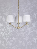 Laura Ashley Hemsley ceiling light antique brass pleated silk shades (British brand)