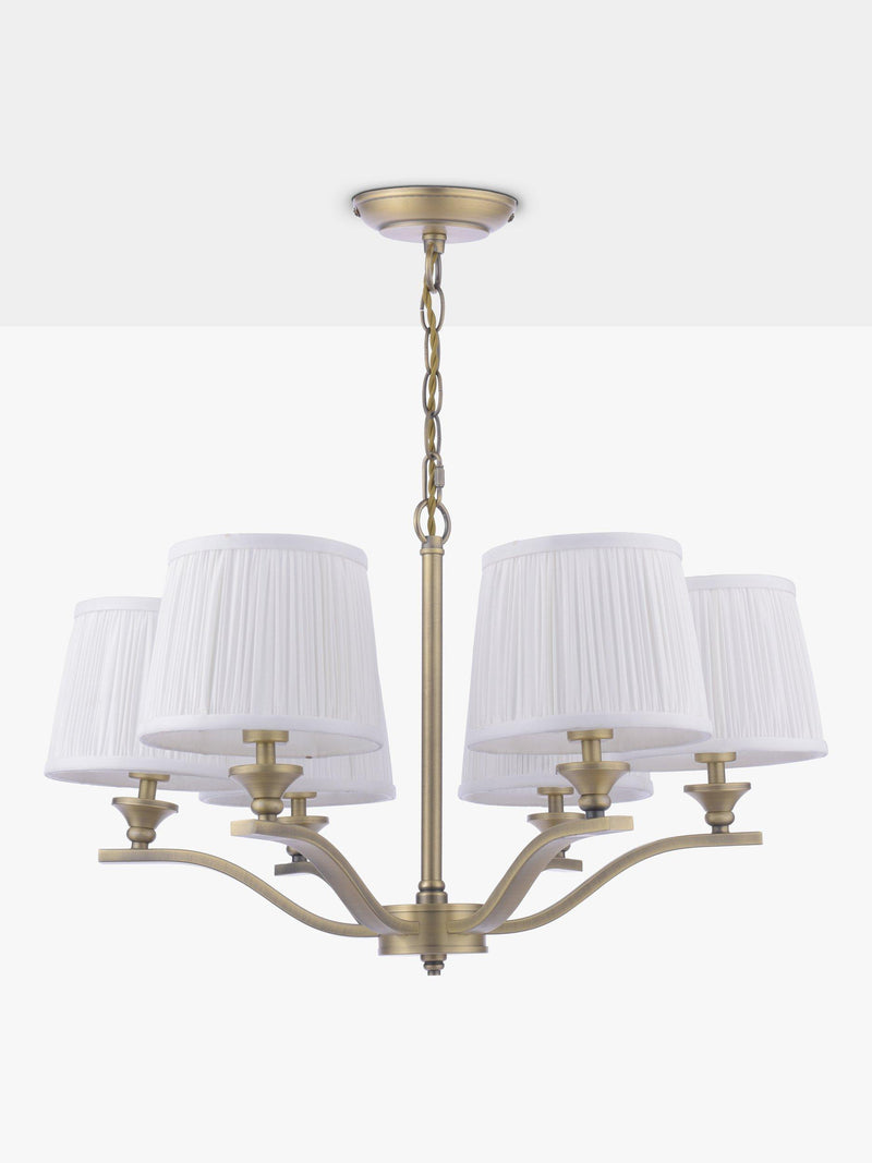 Laura Ashley Hemsley 6 arm ceiling light antique brass - UK version
