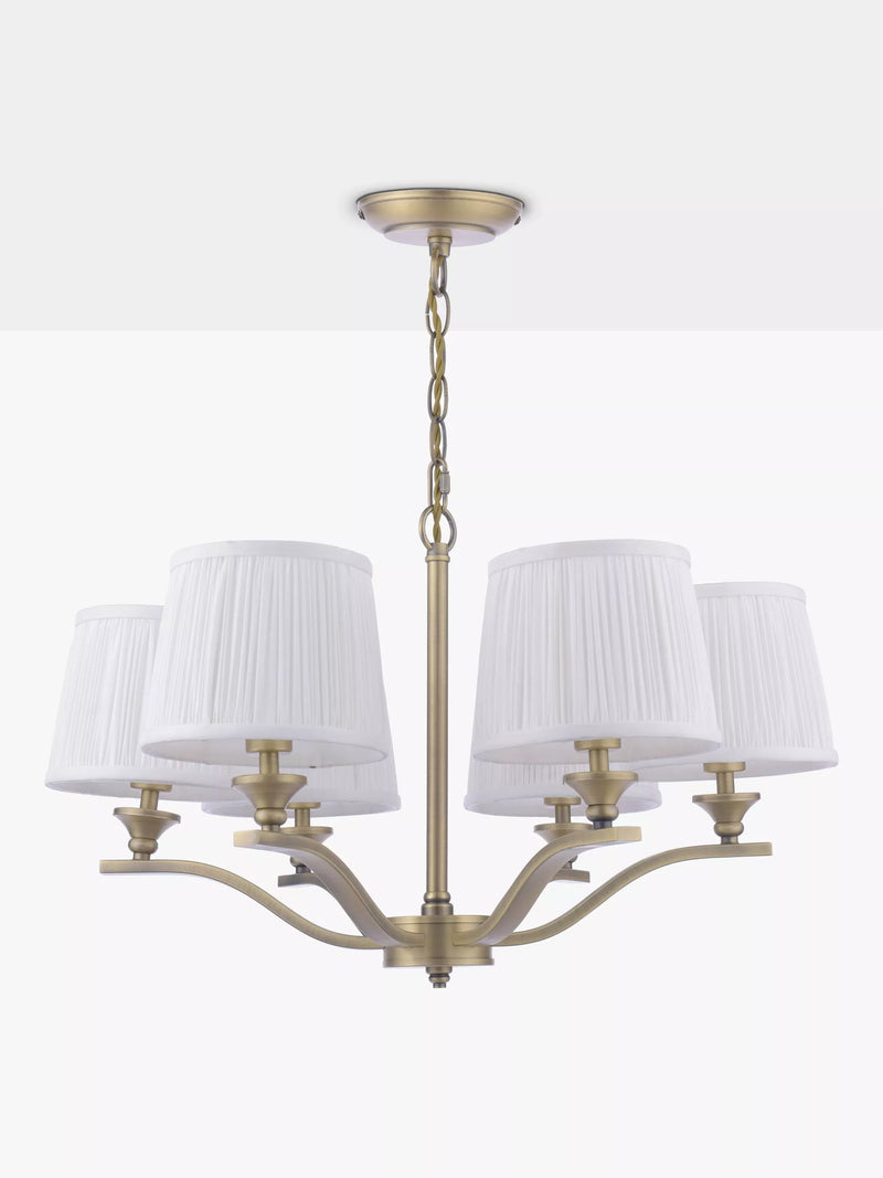 Laura Ashley Hemsley 6 arm ceiling light antique brass - UK version
