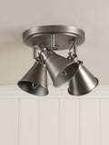 Laura Ashley Rufus three-light spotlight ceiling plate nickel (British brand)