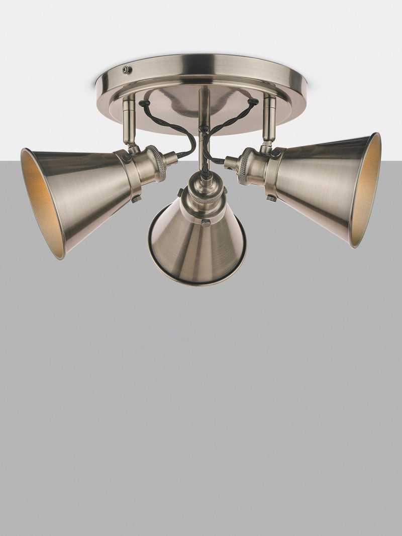 Laura Ashley Rufus three-light spotlight ceiling plate nickel (British brand)