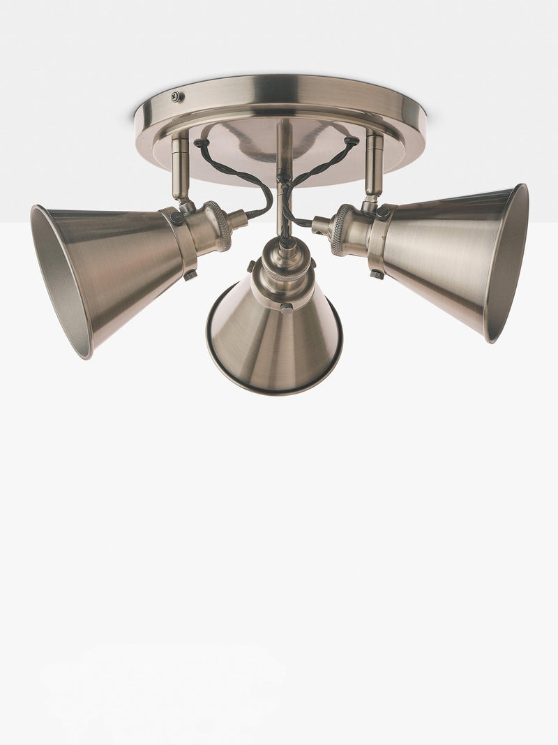 Laura Ashley Rufus three-light spotlight ceiling plate nickel (British brand)