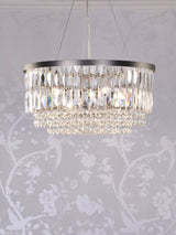 John Lewis Laura Ashley Rhosill 4 Light Grand Chandelier, Pewter- Buy online at McGrocer