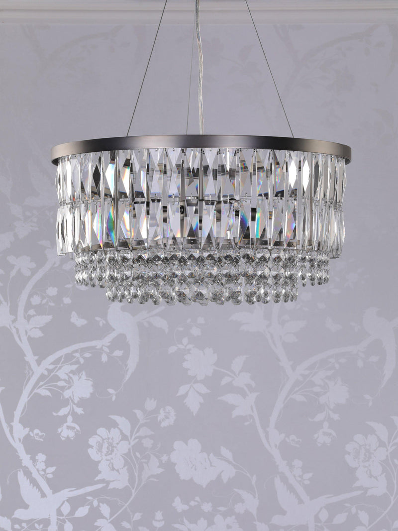 Laura Ashley Rhosill chandelier pewter 48cm - British product