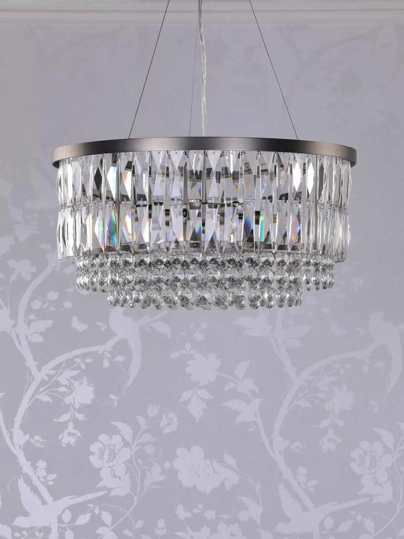 Laura Ashley Rhosill chandelier pewter 48cm - British product