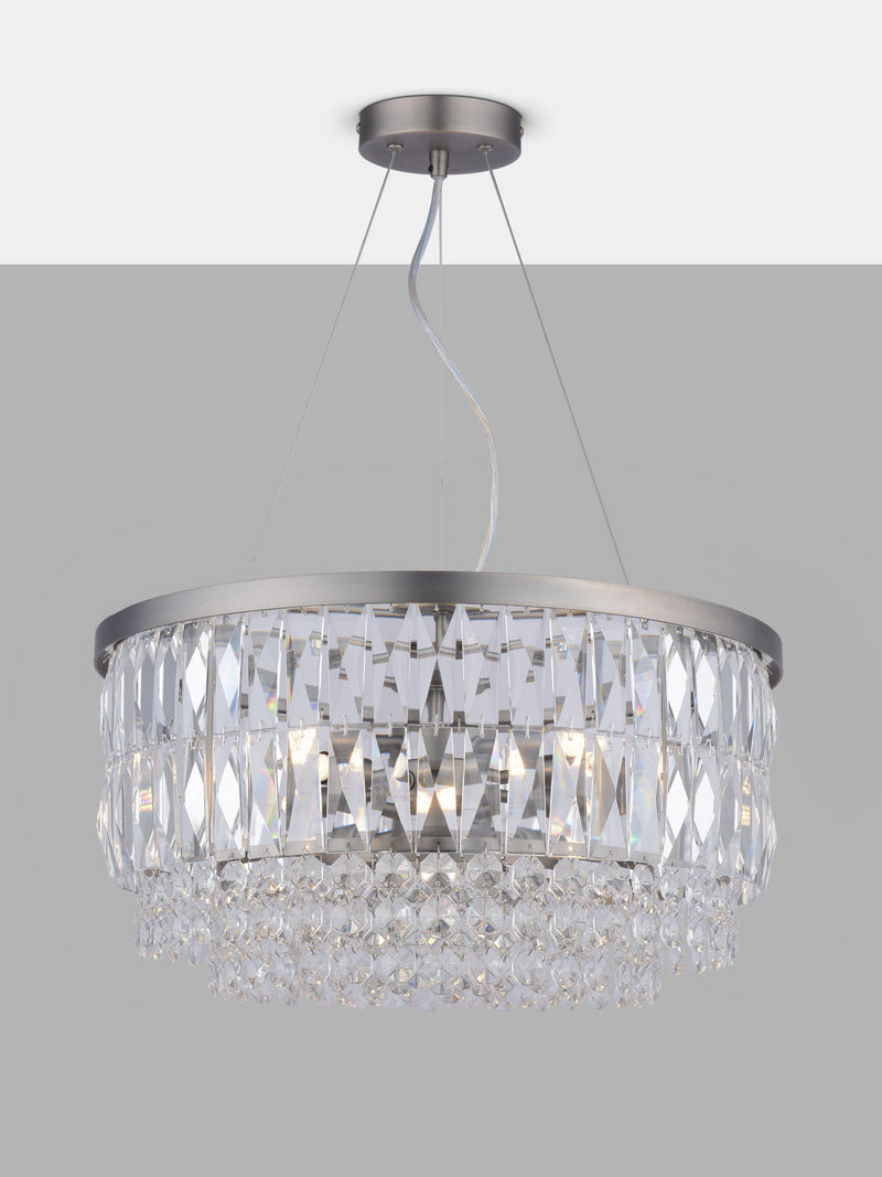 Laura Ashley Rhosill chandelier pewter 48cm - British product