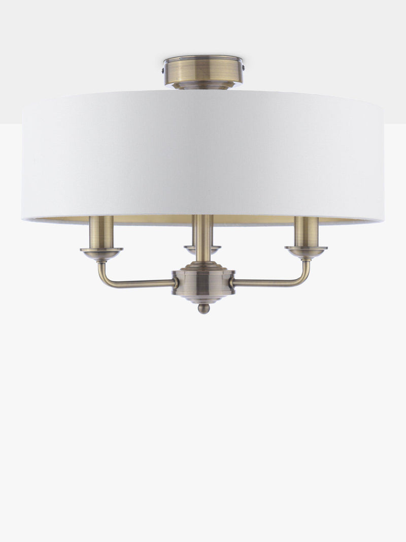 Laura Ashley semi-flush ceiling light antique brass, imported from the UK