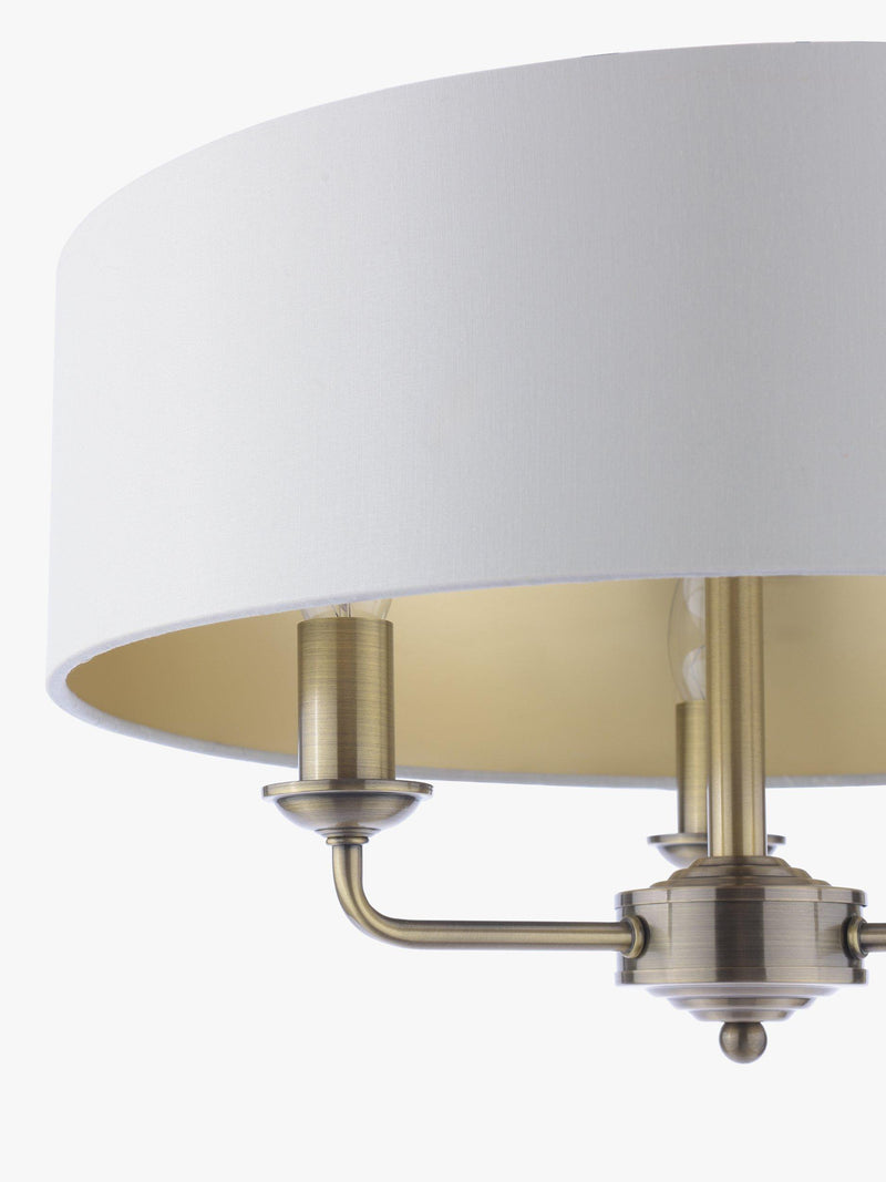 Laura Ashley semi-flush ceiling light antique brass, imported from the UK