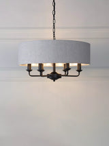 John Lewis Laura Ashley Sorrento 6 Arm Ceiling Light, Black- Buy online at McGrocer