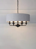 Laura Ashley six-arm black ceiling light, imported from the UK