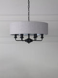 Laura Ashley six-arm black ceiling light, imported from the UK