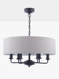 Laura Ashley six-arm black ceiling light, imported from the UK