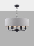 Laura Ashley six-arm black ceiling light, imported from the UK