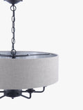 Laura Ashley six-arm black ceiling light, imported from the UK