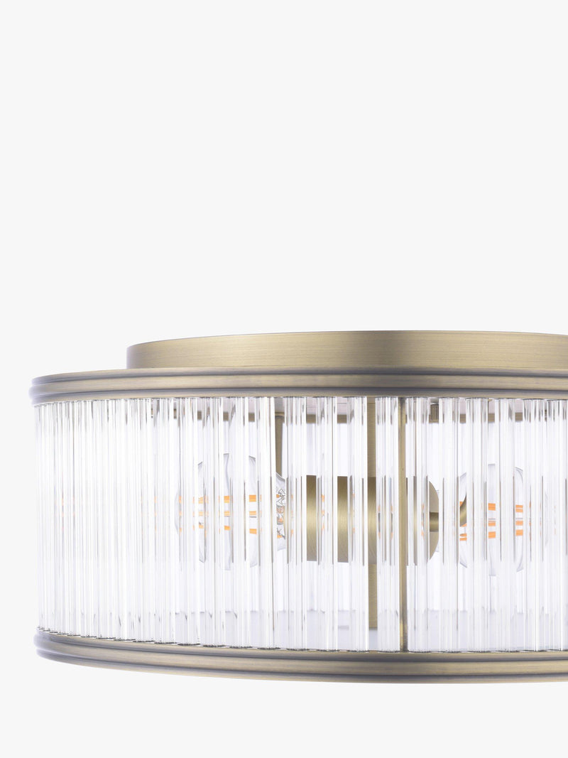 Laura Ashley flush ceiling light antique brass 35.5cm, imported from the UK