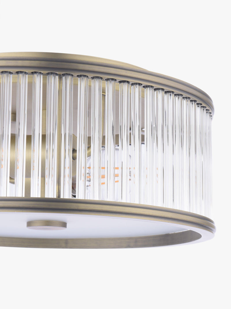 Laura Ashley flush ceiling light antique brass 35.5cm, imported from the UK