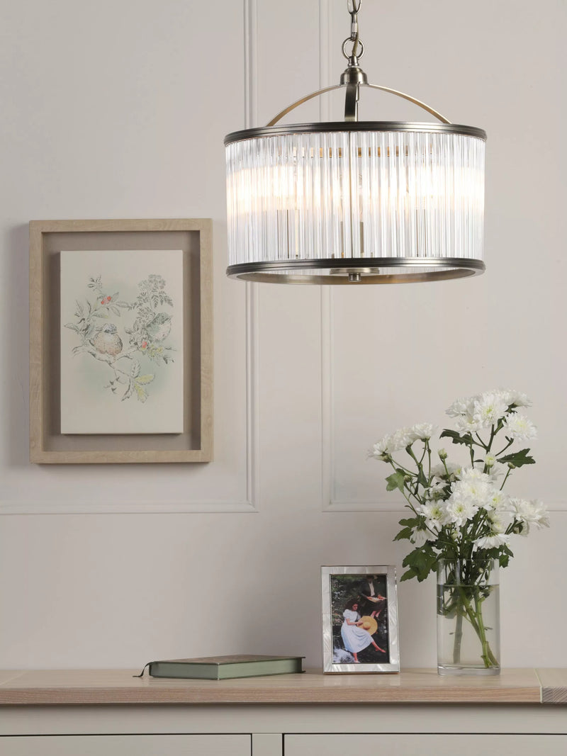 Laura Ashley pendant light antique brass 38cm (British brand)
