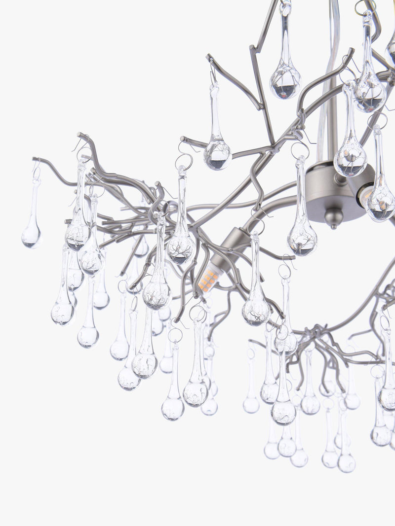 Laura Ashley Willow ceiling light in pewter with crystal drops (British brand)