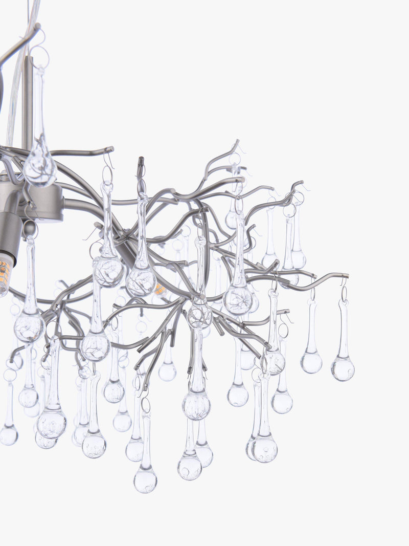 Laura Ashley Willow ceiling light in pewter with crystal drops (British brand)